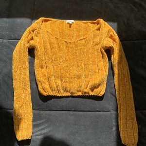 Cropped chenille sweater size small NWOT
